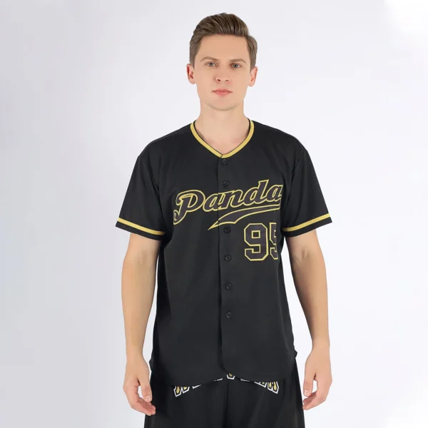 Custom Black Black-Old Gold Authentic Baseball Jersey - Image 2