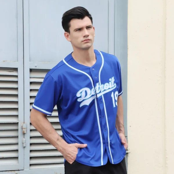 Custom Royal White-Light Blue Baseball Jersey - Image 2